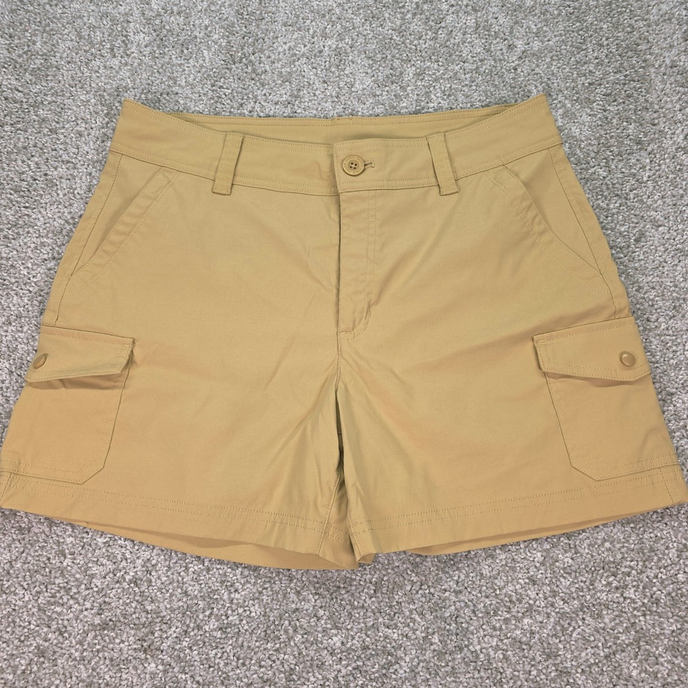 Eddie Bauer Horizon Cargo Shorts Womens 10 Tan Khaki Stretch Hiking Outdoor 5in